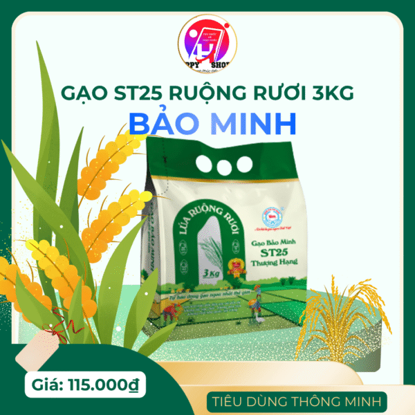 GẠO ST25 RUỘNG RƯƠI 3KG
